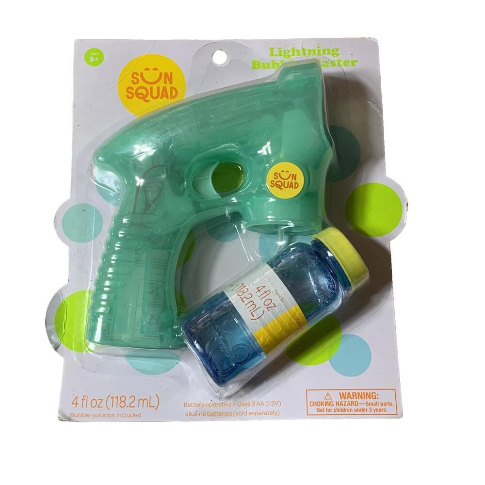 Sun Squad Lightning Bubble Blaster with Bubble‎ Solution 4 fl oz NEW